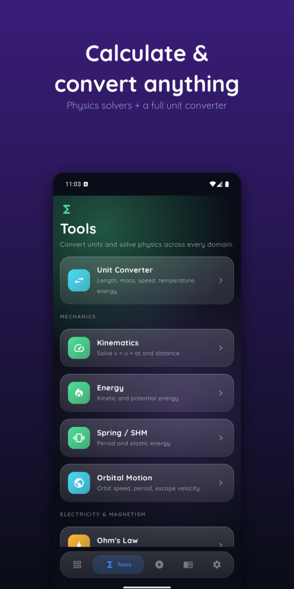 Phyzix: Physics Lab App screenshot