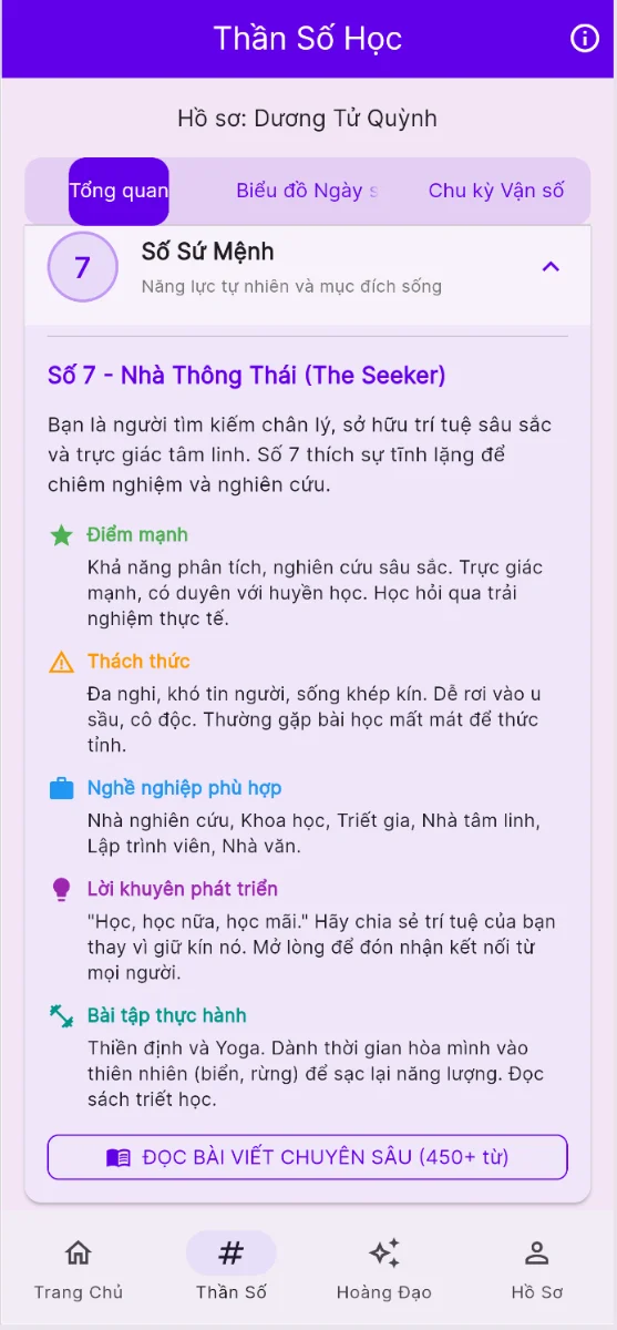 MỆNH LÝ SỐ screenshot
