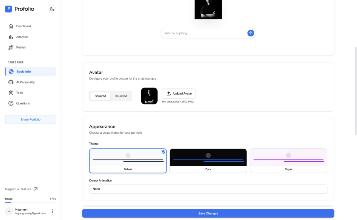 Profolio AI screenshot