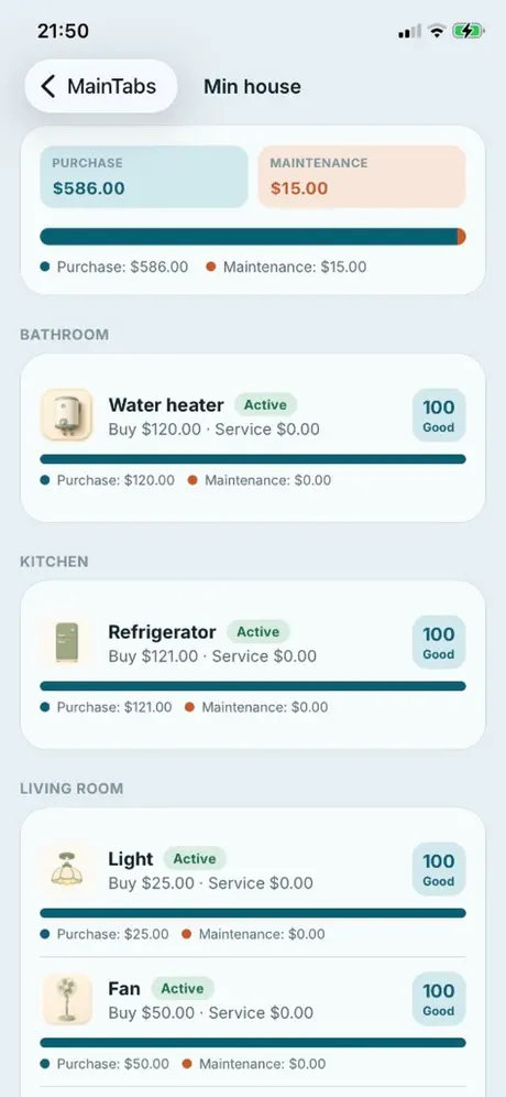 HomeLog screenshot