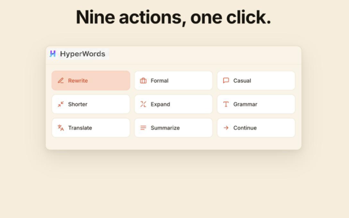 HyperWords screenshot