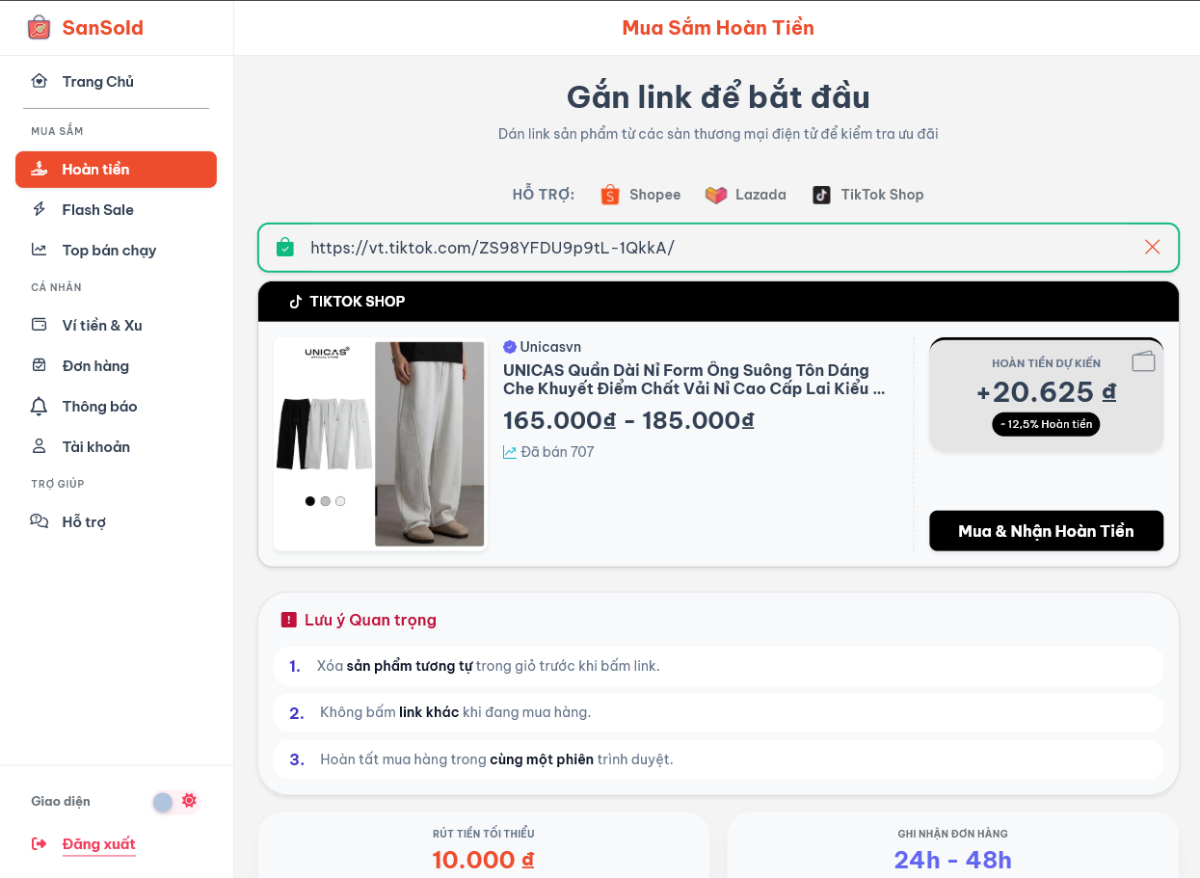 SanSold screenshot