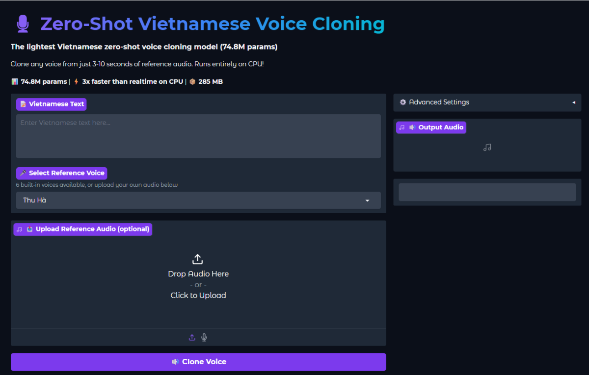 Valtec TTS screenshot