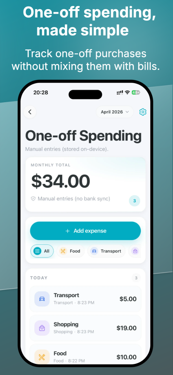 SpendBuddy: Renewal & Bills screenshot