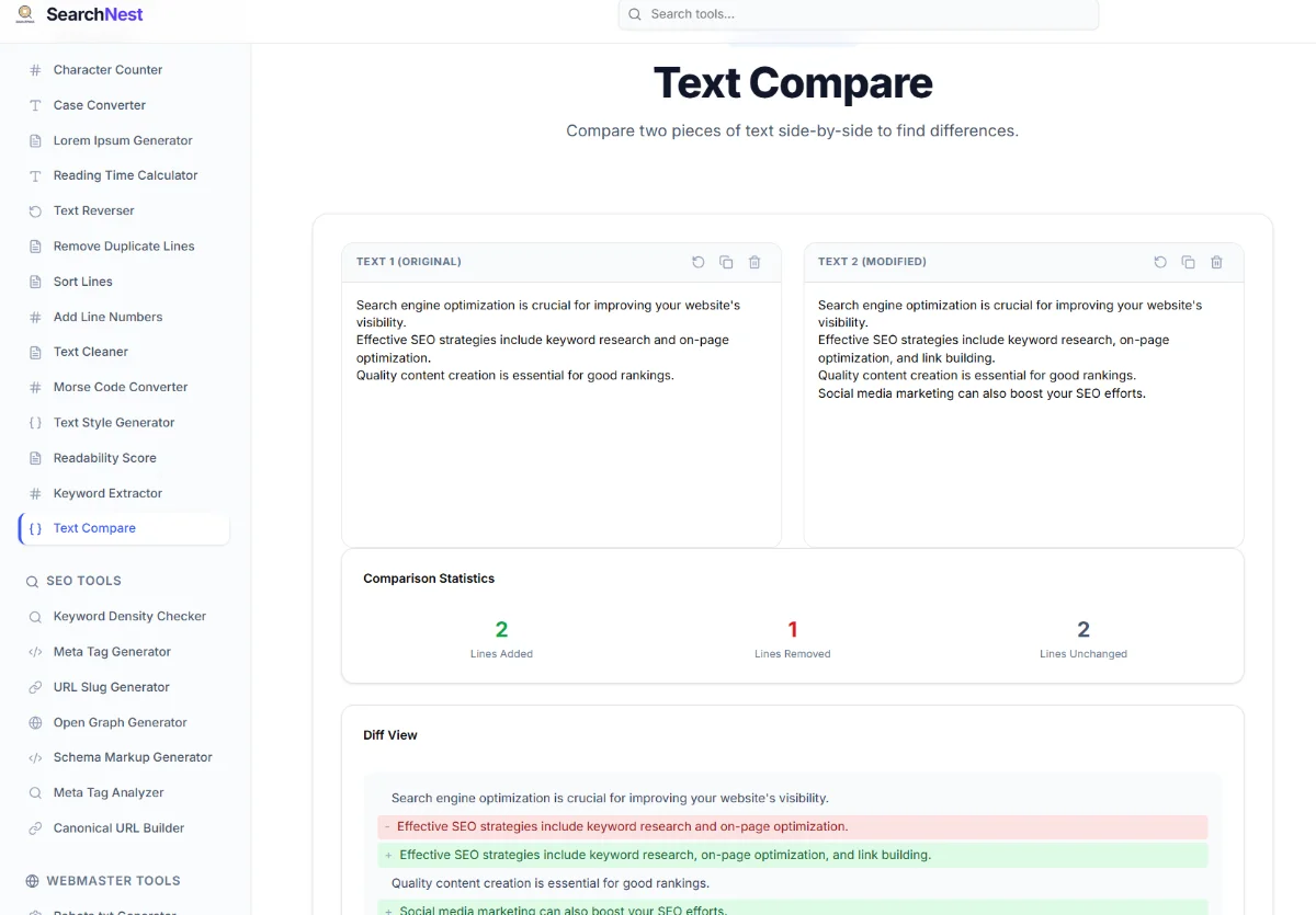 SearchNest screenshot