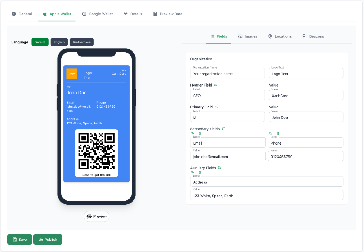XanhCard screenshot
