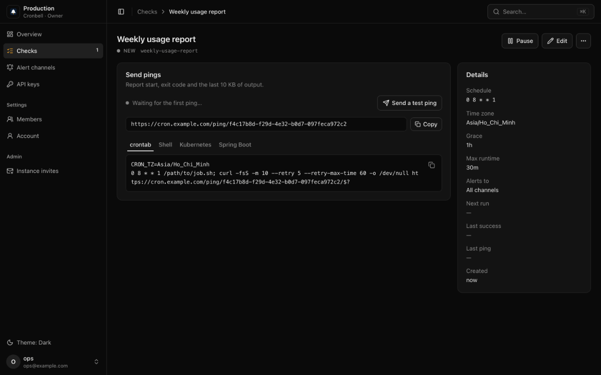 Cronbell screenshot