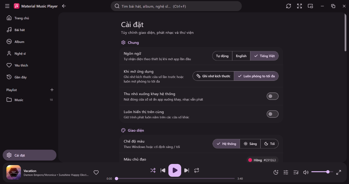 Material Music Player screenshot
