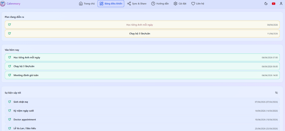 Calenmory screenshot