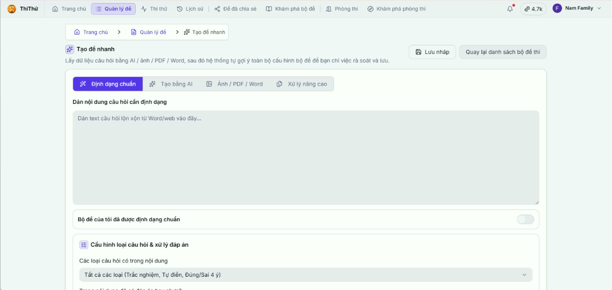 Thi Thử Web screenshot
