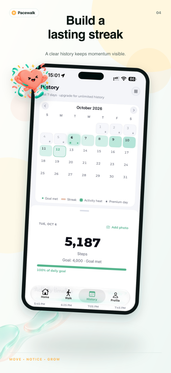 Pacewalk App screenshot