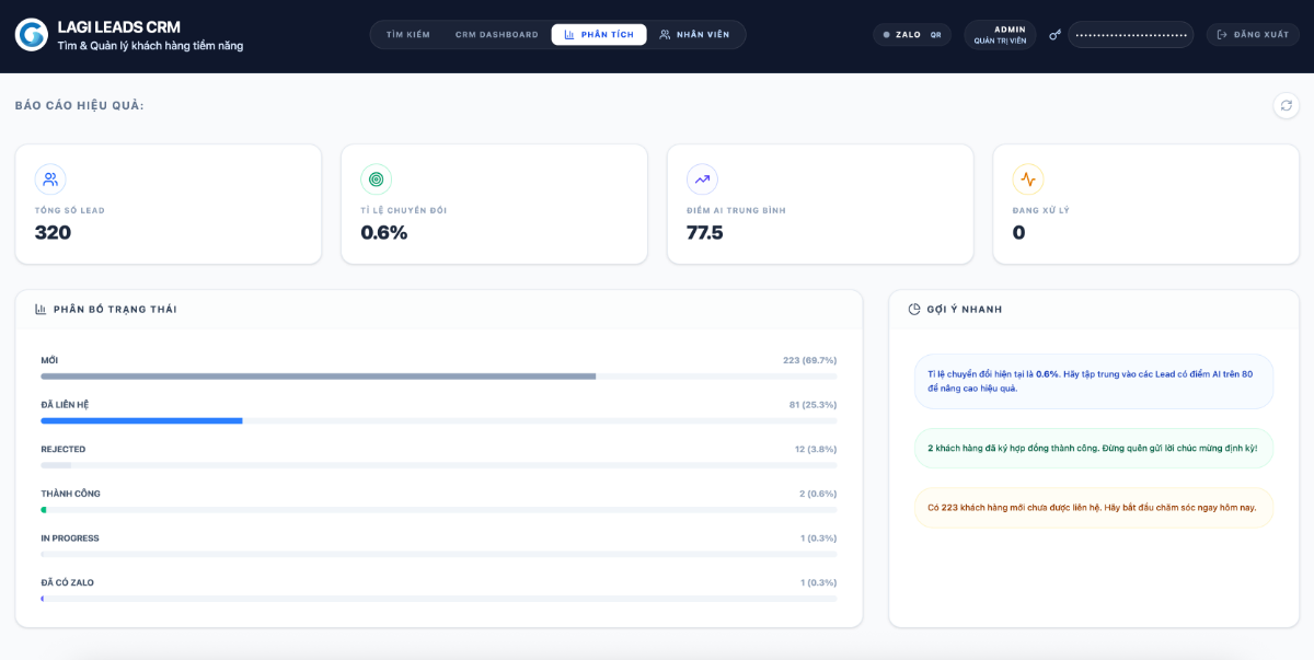 Lagi Lead CRM screenshot
