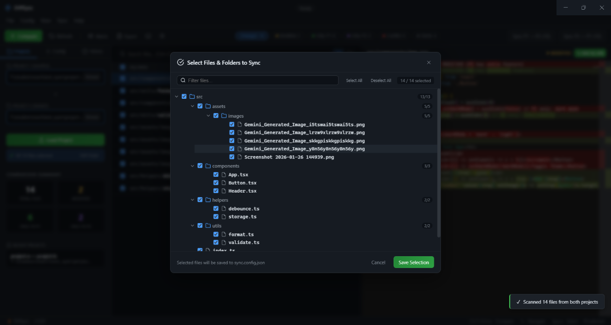 DiffSync screenshot
