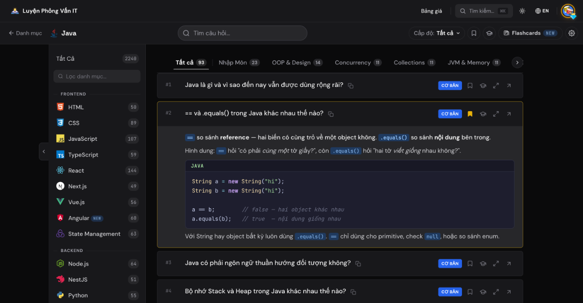 Luyện Phỏng Vấn screenshot