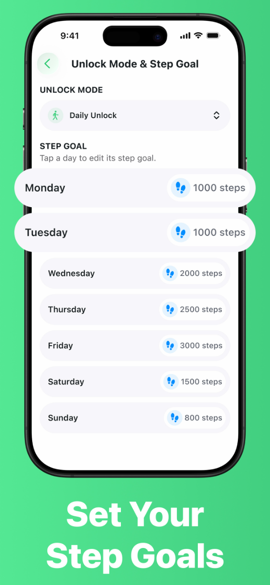 StepLock: Đi bộ để mở khóa apps screenshot