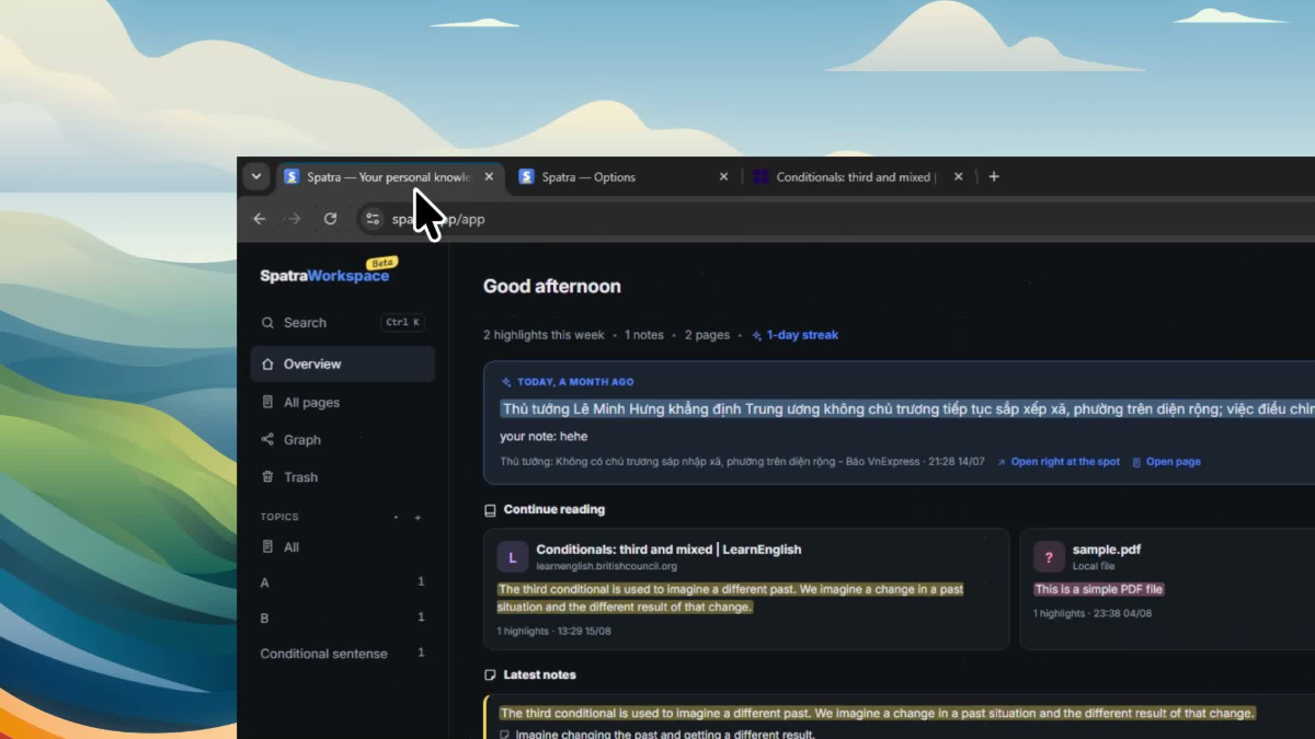Spatra screenshot
