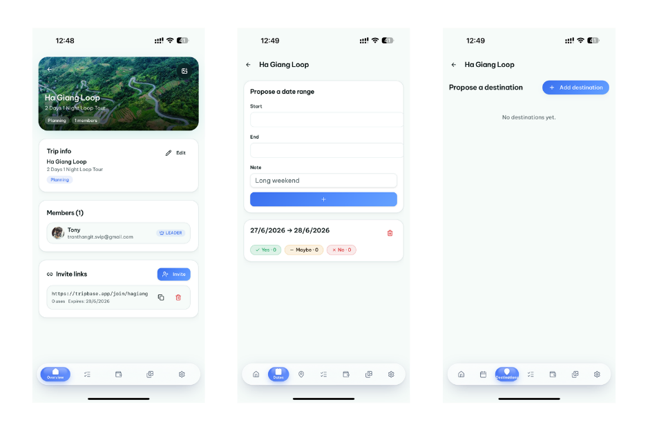 TripBase screenshot