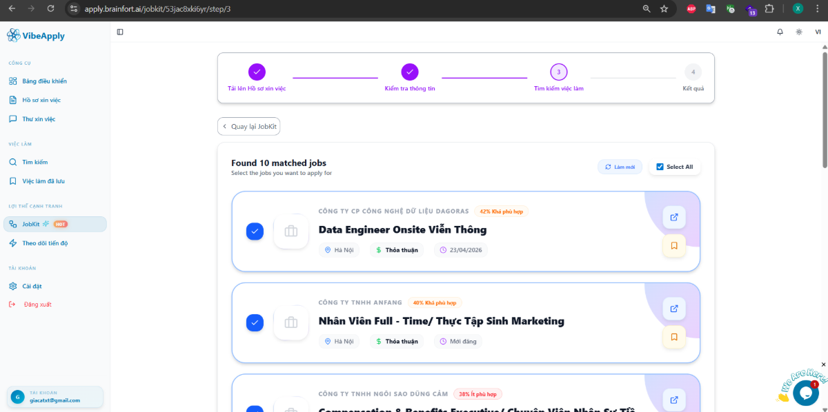 VibeApply screenshot