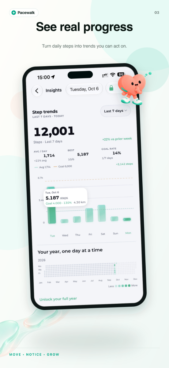 Pacewalk App screenshot