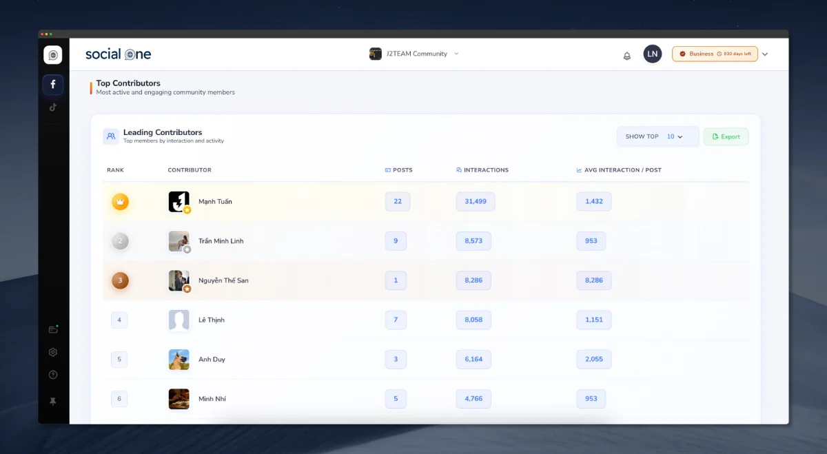 SocialOne screenshot