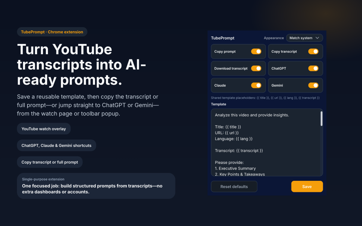 TubePrompt screenshot