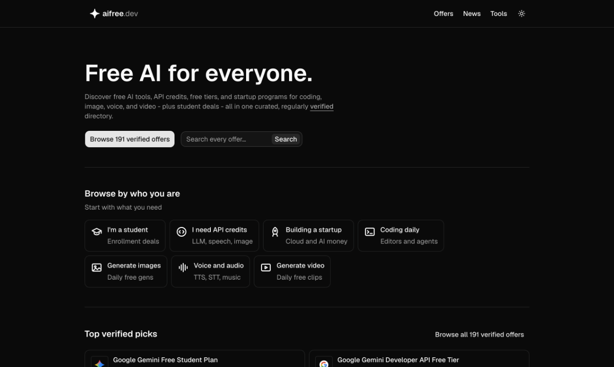 aifree.dev screenshot