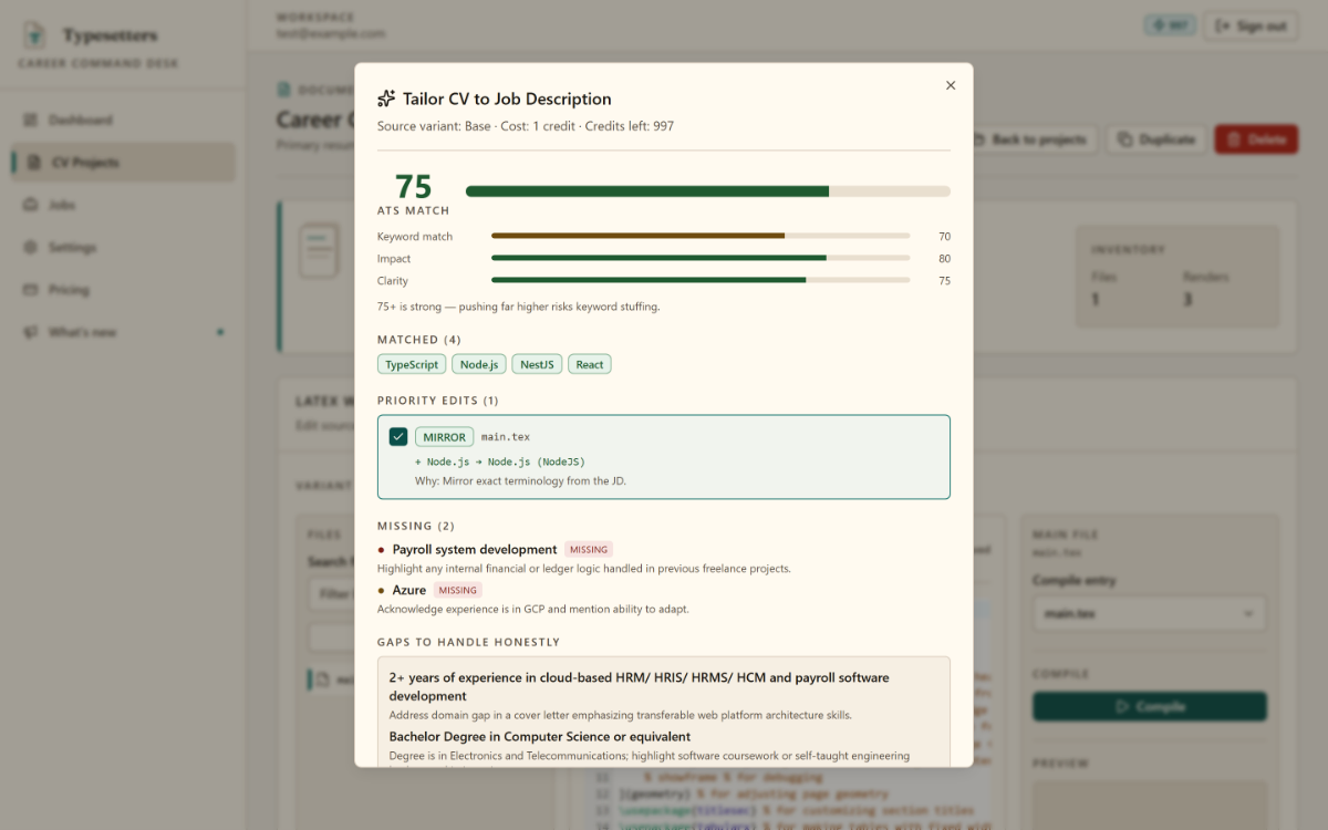 Typesetters screenshot