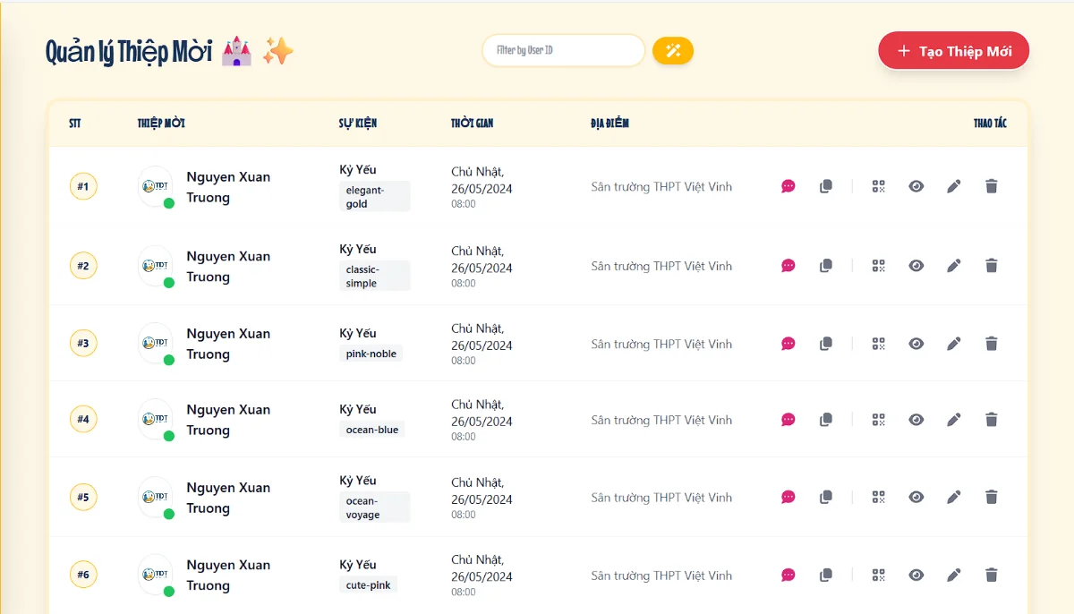 Kỷ yếu Online screenshot