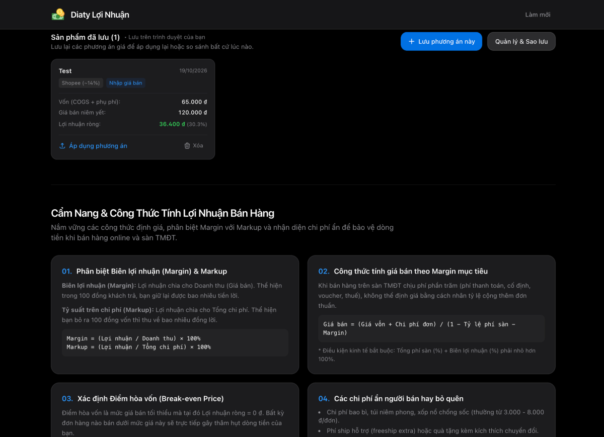 Diaty Lợi Nhuận screenshot