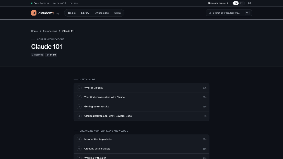 Claudemy screenshot