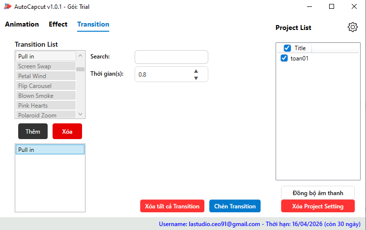 AutoCapcut V1.0.1 screenshot