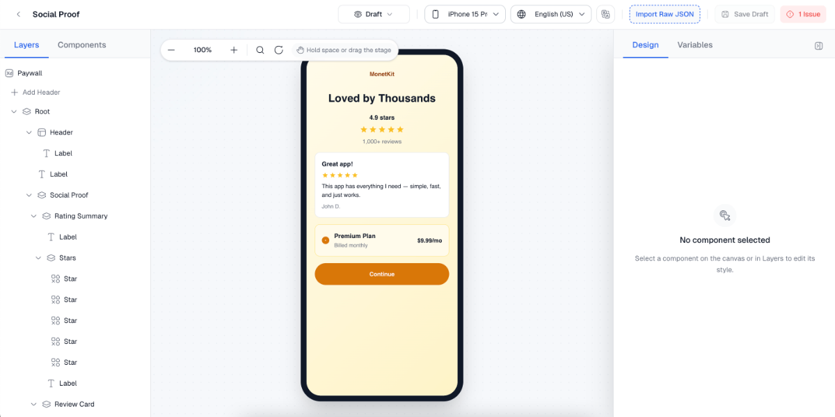 MonetKit screenshot