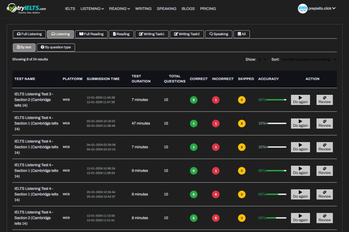 Học và Thi thử IELTS miễn phí screenshot