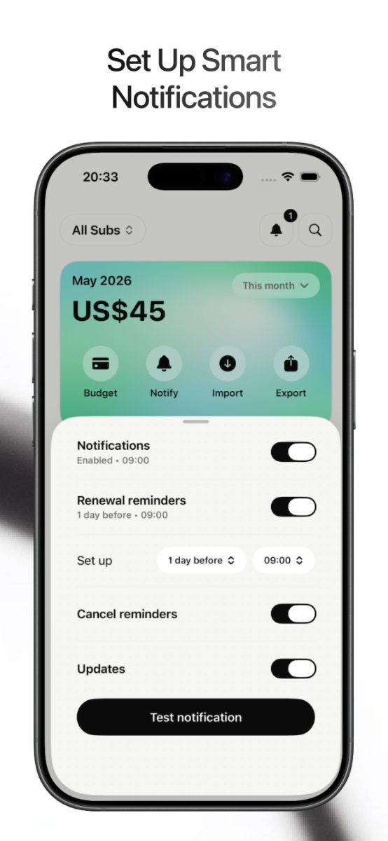 Savmo : Subscription Manager screenshot