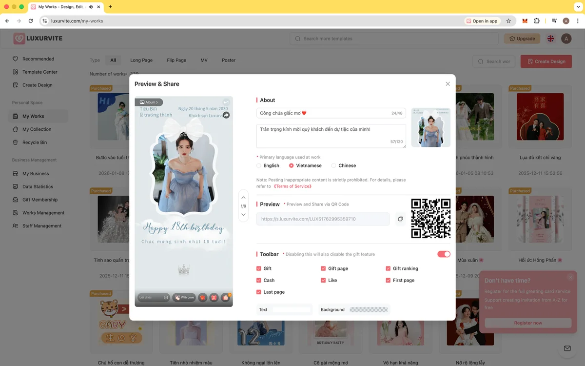 Luxurvite screenshot
