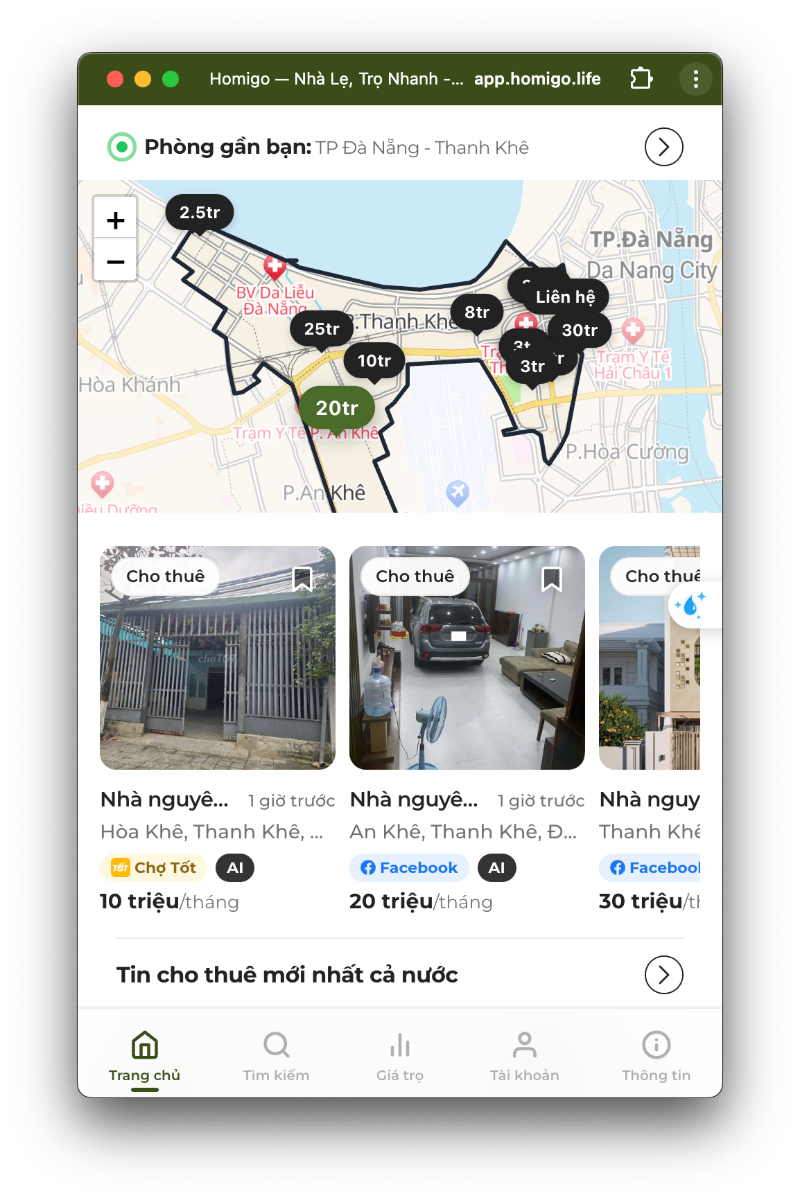 Homigo screenshot