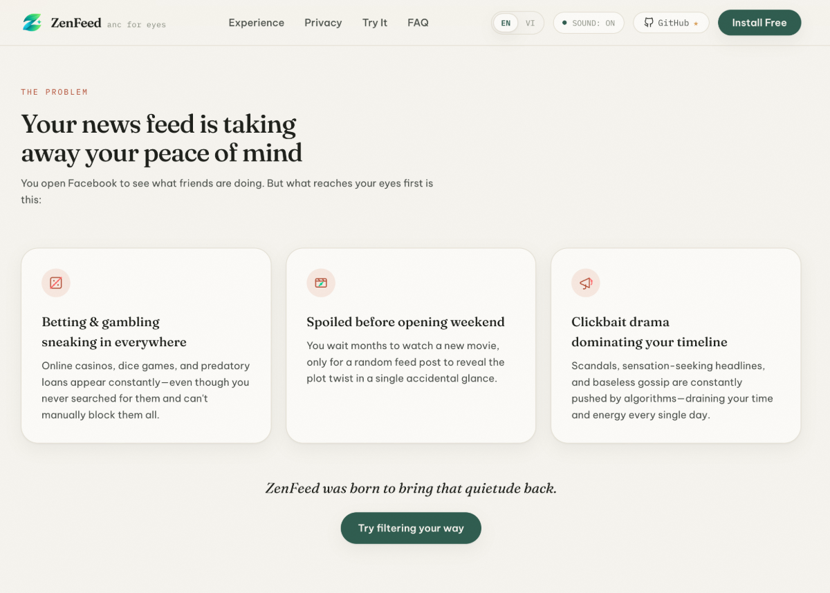 ZenFeed screenshot