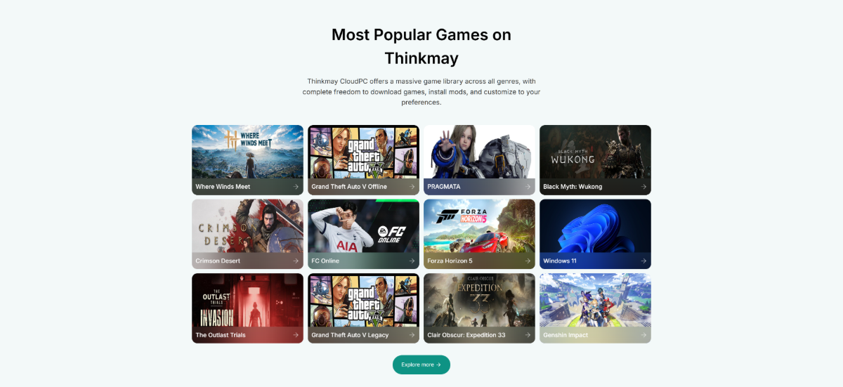 Thinkmay Cloud PC screenshot