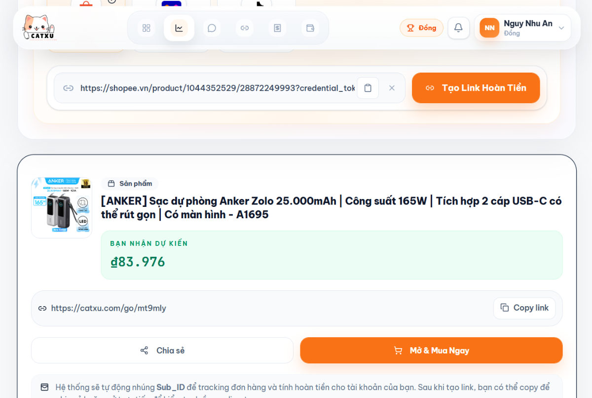 CatXu Cashback screenshot