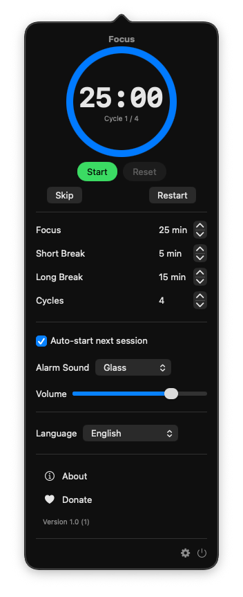 TimeMate Pomodoro Timer App screenshot