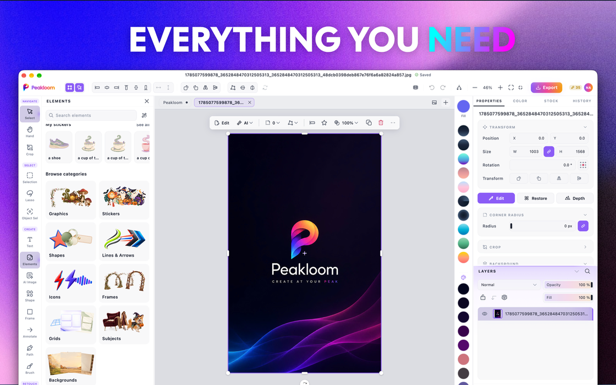 Peakloom screenshot