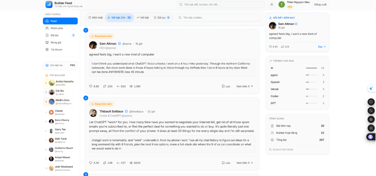 AI Builder Feed screenshot
