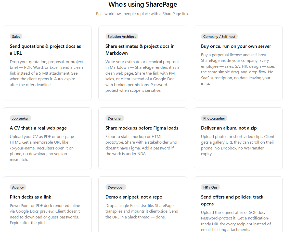 SharePage screenshot