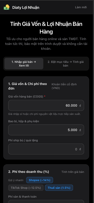Diaty Lợi Nhuận screenshot