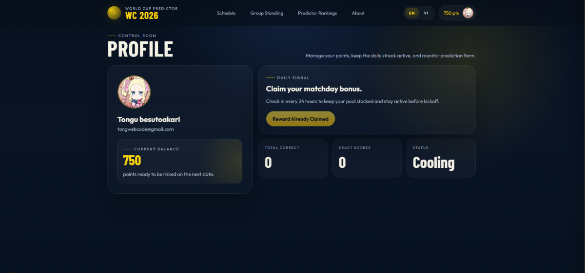 WC 2026 Predictor screenshot