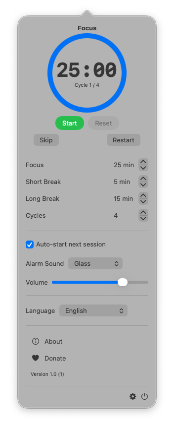 TimeMate Pomodoro Timer App screenshot