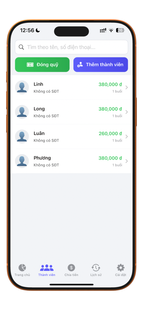 TeamFund: Quản lý quỹ nhóm screenshot