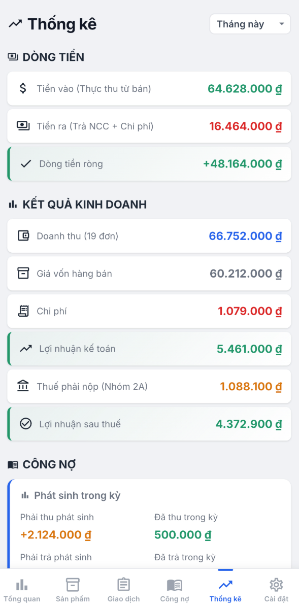 Sổ Kinh Doanh screenshot