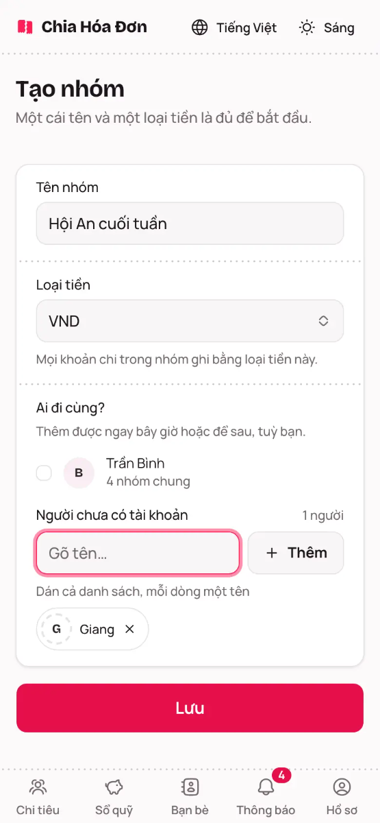 ChiaHoaDon.Com screenshot