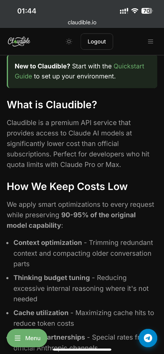 Claudible screenshot